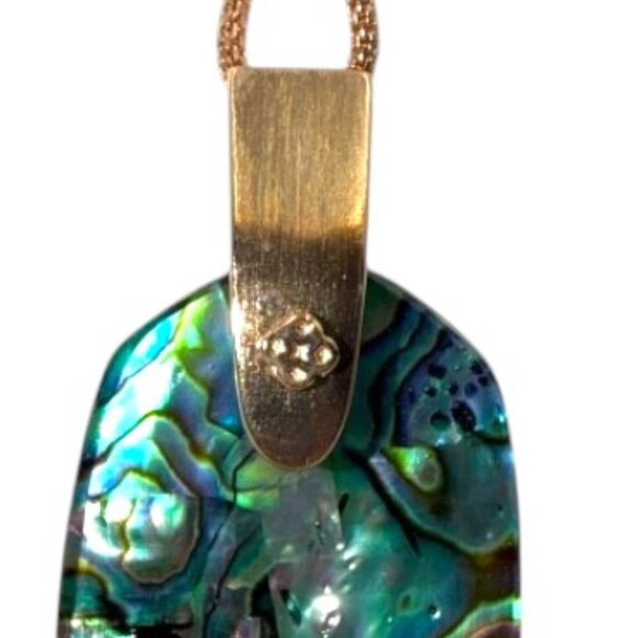Kendra Scott Long Rose Gold Pendant Necklace 30"– Abalone Shell - Picture 4 of 8